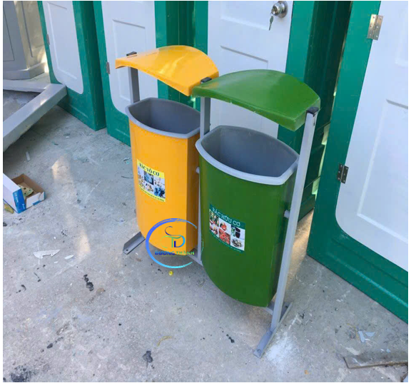 Thùng Rác Treo 3 Ngăn 80l x 3, Nhựa Composite